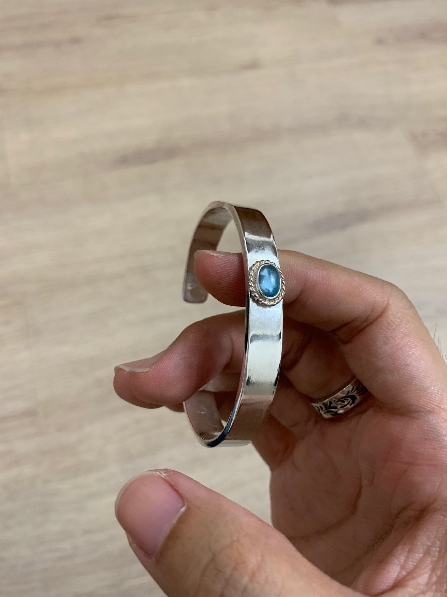 銀繩Topaz平打手鈪